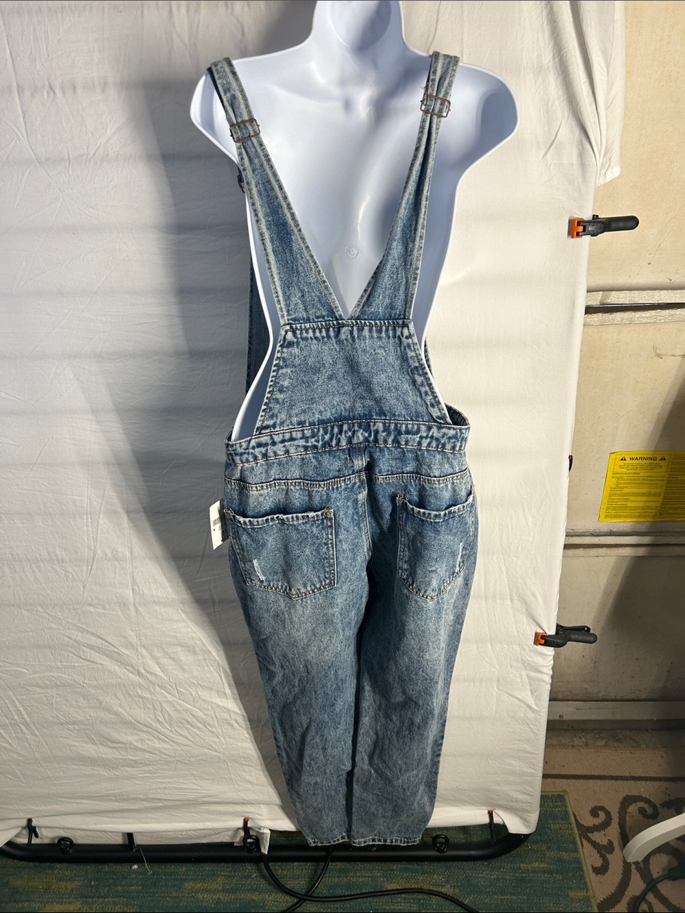 Forever 21 Light Blue Distressed Denim Overalls - Picture 4 of 4